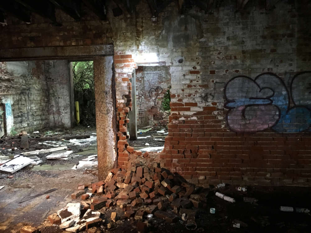 Absolutely Naked Woman Posing Inside an Old Abandoned Building