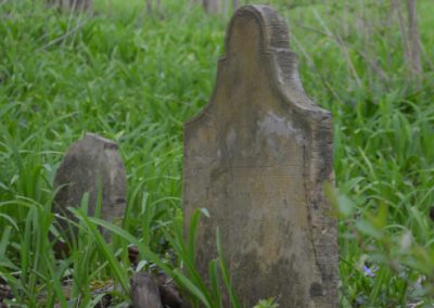 abandoned headstones in the long grass