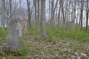 abandoned headstones in the wood of ohio