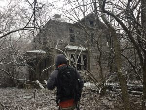 standing in front of an abandoned farm in ohio
