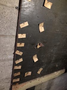 abandoned bowling alley maintenance board