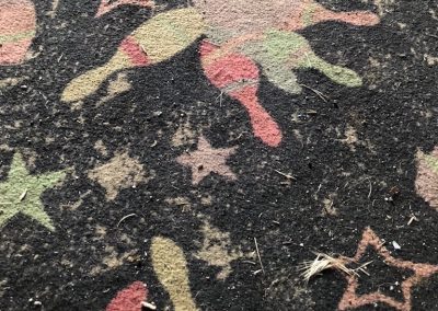 vintage bowling alley carpet with stars