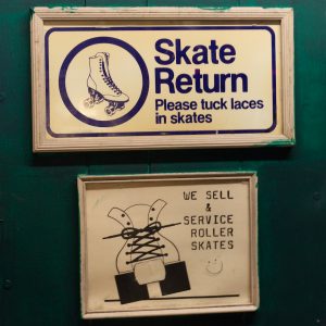 roller skate return vintage signs