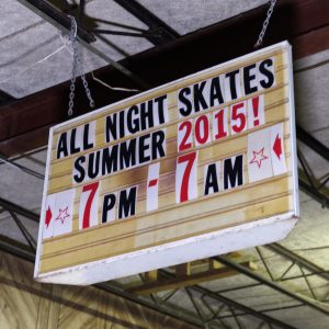 all night skates sign skateland
