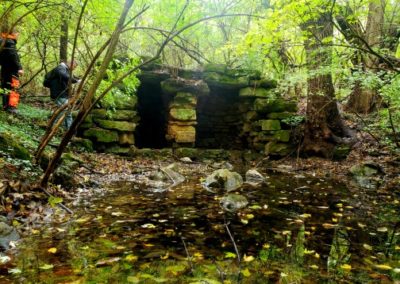 abandoned grotto in the woods in dayton
