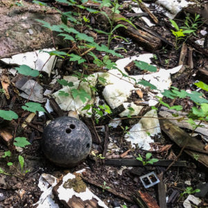 abandoned bowling ball