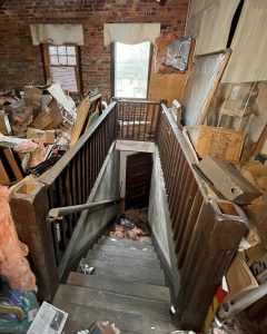 colonial revival house attic stairs