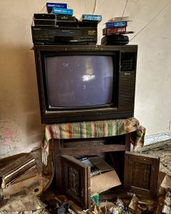 abandoned tv vcr old house