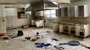 abandoned school kitchen