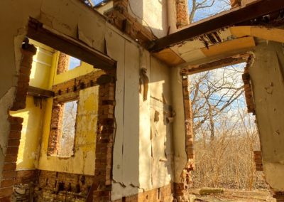 abandoned farmhouse windows removed