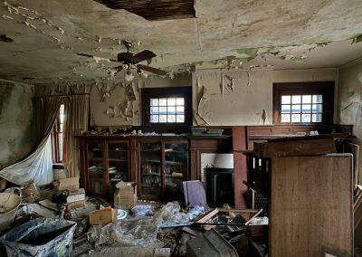 abandoned colonial revival living room