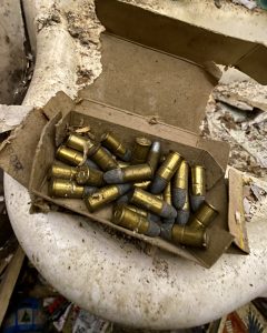 abandoned colonial house found bullets