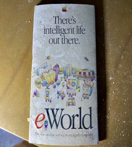vintage apple eworld pamphlet front