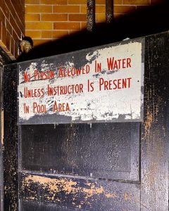pool safety sign vintage