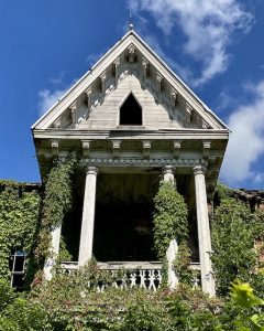 abandoned victorian mansion front porch