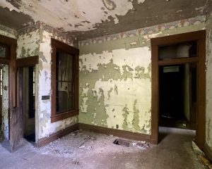 abandoned victorian mansion living room