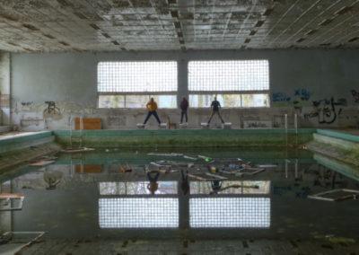 abandoned hospital with huge pool in poland