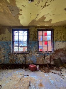 abandoned catholic school classroom windows