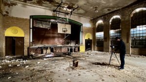 abandoned catholic school gymnasium